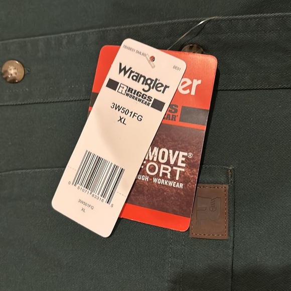Wrangler Riggs workwear dark Irish green button shirt XL - Picture 2 of 6